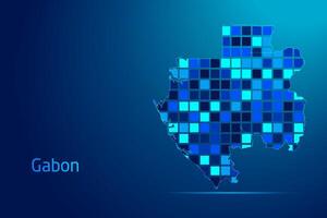 concepts of Gabon Network Digital Technology Graphic illustration. Blue Color. Internet Futuristic Concept Map. vector