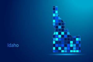 concepts of Idaho Network Digital Technology Graphic illustration. Blue Color. Internet Futuristic Concept Map. vector