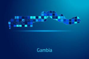 concepts of Gambia Network Digital Technology Graphic illustration. Blue Color. Internet Futuristic Concept Map. vector