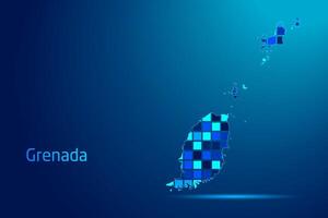 concepts of Grenada Network Digital Technology Graphic illustration. Blue Color. Internet Futuristic Concept Map. vector