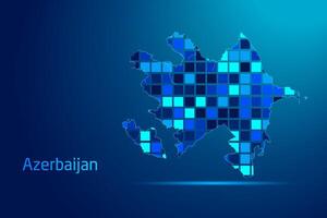 concepts of Azerbaijan Network Digital Technology Graphic illustration. Blue Color. Internet Futuristic Concept Map. vector