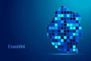 concepts of Eswatini Network Digital Technology Graphic illustration. Blue Color. Internet Futuristic Concept Map. vector
