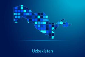 concepts of Uzbekistan Network Digital Technology Graphic illustration. Blue Color. Internet Futuristic Concept Map. vector