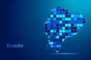 concepts of Ecuador Network Digital Technology Graphic illustration. Blue Color. Internet Futuristic Concept Map. vector