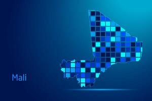 concepts of Mali Network Digital Technology Graphic illustration. Blue Color. Internet Futuristic Concept Map. vector