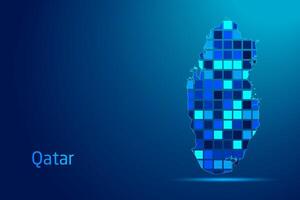 concepts of Qatar Network Digital Technology Graphic illustration. Blue Color. Internet Futuristic Concept Map. vector