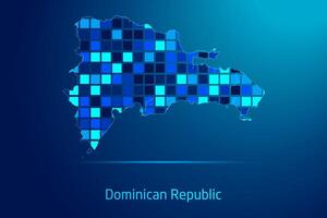 concepts of Dominican Republic Network Digital Technology Graphic illustration. Blue Color. Internet Futuristic Concept Map. vector