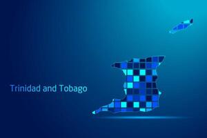 concepts of Trinidad and Tobago Network Digital Technology Graphic illustration. Blue Color. Internet Futuristic Concept Map. vector