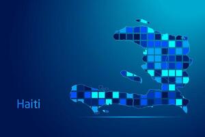 concepts of Haiti Network Digital Technology Graphic illustration. Blue Color. Internet Futuristic Concept Map. vector