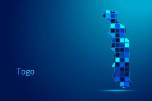 concepts of Togo Network Digital Technology Graphic illustration. Blue Color. Internet Futuristic Concept Map. vector