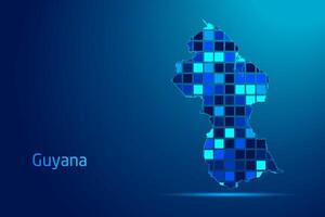 concepts of Guyana Network Digital Technology Graphic illustration. Blue Color. Internet Futuristic Concept Map. vector