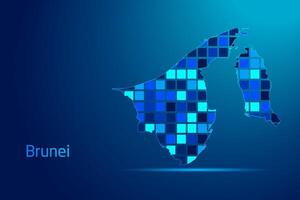concepts of Brunei Network Digital Technology Graphic illustration. Blue Color. Internet Futuristic Concept Map. vector