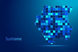 concepts of Suriname Network Digital Technology Graphic illustration. Blue Color. Internet Futuristic Concept Map. vector