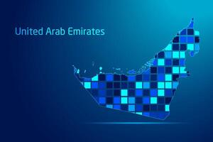 concepts of United Arab Emirates Network Digital Technology Graphic illustration. Blue Color. Internet Futuristic Concept Map. vector