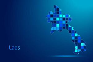 concepts of Laos Network Digital Technology Graphic illustration. Blue Color. Internet Futuristic Concept Map. vector