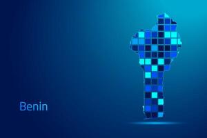 concepts of Benin Network Digital Technology Graphic illustration. Blue Color. Internet Futuristic Concept Map. vector
