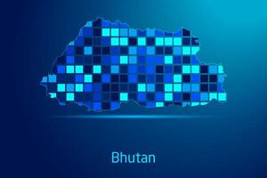concepts of Bhutan Network Digital Technology Graphic illustration. Blue Color. Internet Futuristic Concept Map. vector