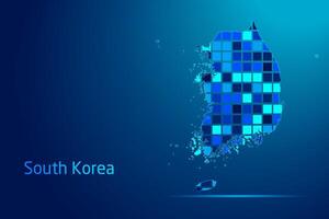 concepts of South Korea Network Digital Technology Graphic illustration. Blue Color. Internet Futuristic Concept Map. vector