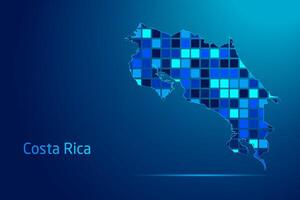 concepts of Costa Rica Network Digital Technology Graphic illustration. Blue Color. Internet Futuristic Concept Map. vector