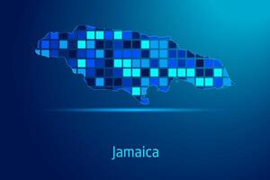concepts of Jamaica Network Digital Technology Graphic illustration. Blue Color. Internet Futuristic Concept Map. vector
