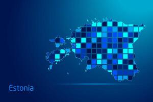 concepts of Estonia Network Digital Technology Graphic illustration. Blue Color. Internet Futuristic Concept Map. vector