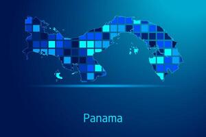 concepts of Panama Network Digital Technology Graphic illustration. Blue Color. Internet Futuristic Concept Map. vector