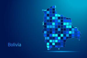 concepts of Bolivia Network Digital Technology Graphic illustration. Blue Color. Internet Futuristic Concept Map. vector