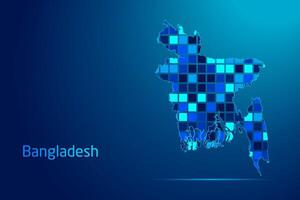 concepts of Bangladesh Network Digital Technology Graphic illustration. Blue Color. Internet Futuristic Concept Map. vector