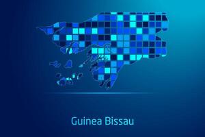 concepts of Guinea Bissau Network Digital Technology Graphic illustration. Blue Color. Internet Futuristic Concept Map. vector