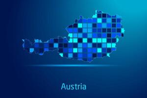 concepts of Austria Network Digital Technology Graphic illustration. Blue Color. Internet Futuristic Concept Map. vector