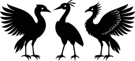 Bird silhouette set Elegant and Minimalist Design vector