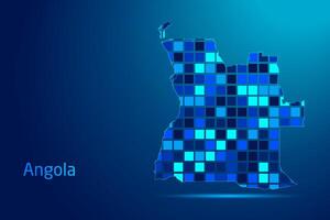 concepts of Angola Network Digital Technology Graphic illustration. Blue Color. Internet Futuristic Concept Map. vector