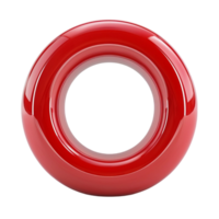 Red Circle with a Hole on Transparent Background AI-Generative png
