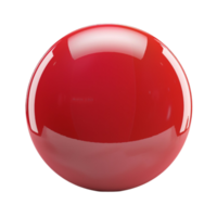 Red Ball Sphere on Transparent Background AI-Generative png