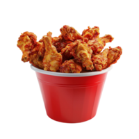Bucket of Chicken Wings in Red Cup AI-Generative png