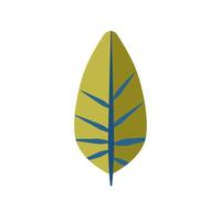 Decorative green Leaf with Geometric Design.. vector