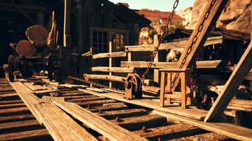 medieval port with a wooden instruments photo