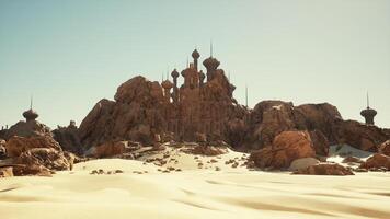 Desert Landscape With Rocks and Sky photo