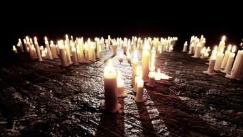 Abundance of Candles Embedded in the Ground photo
