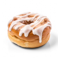 a donut with icing on it on transparent background png