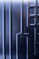 Shiny metal surface. The shiny radiator of an old refrigerator. photo