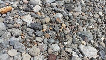 A collection of medium-sized stones is usually used as a mixture of building construction materials photo