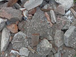 debris from the walls of the building after the process of smelting or demolition of the building photo