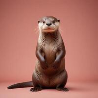 Otter with plain background photo