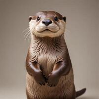 Otter with plain background photo