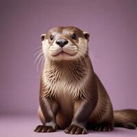 Otter with plain background photo