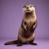 Otter with plain background photo