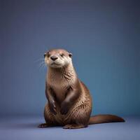 Otter with plain background photo
