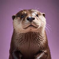 Otter with plain background photo