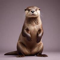 Otter with plain background photo